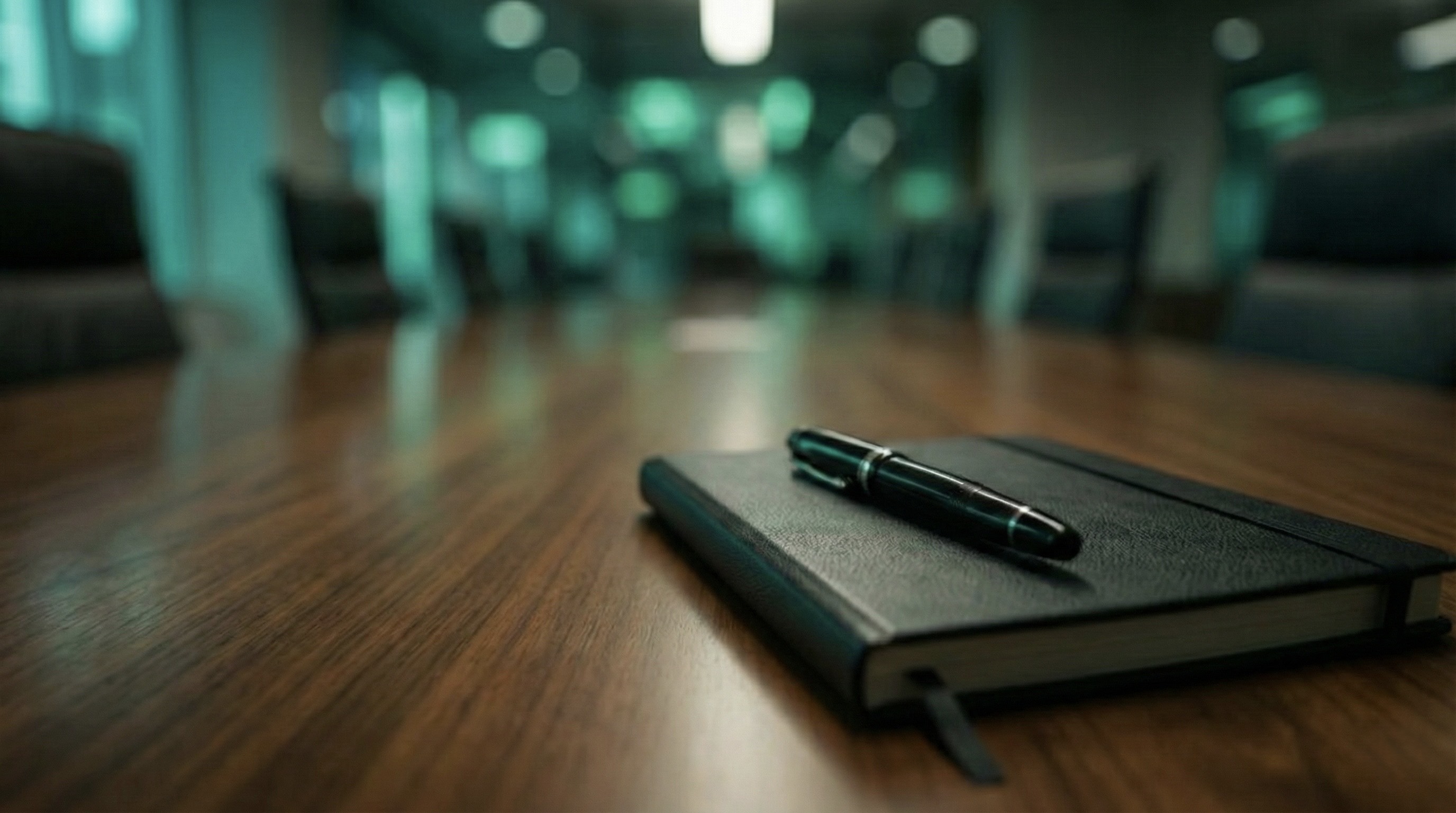 Macro shot of high-end pen on notebook